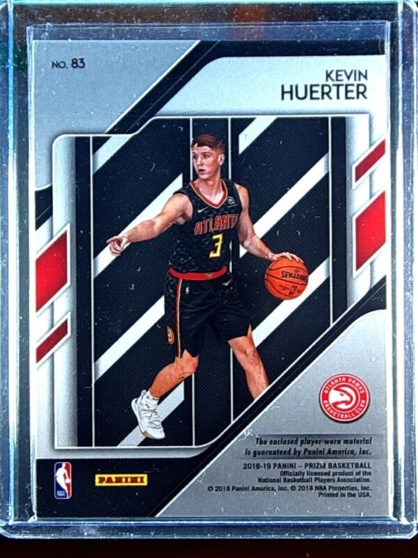 2018-19 Prizm Kevin Huerter JSY #83 Hawks Sensational Swatches - Image 3