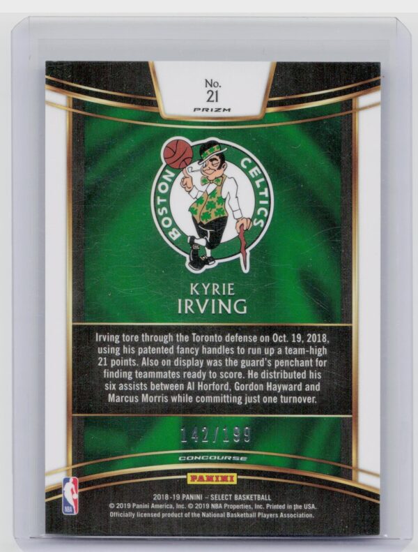 2018-19 Select Kyrie Irving Red Prizms /199 #21 Celtics - Image 3