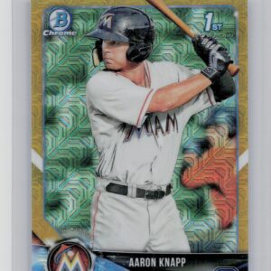 2018 Bowman Aaron Knapp /50 #BCP5 Marlins Chrome Prospects Mojo Refractor Gold