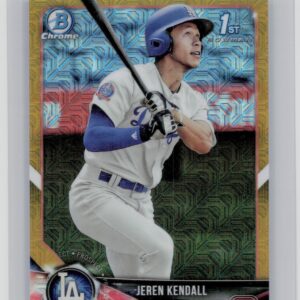 2018 Bowman Jeren Kendall SN50 #BCP23 Dodgers Chrome Prospects Mojo Refractor Go