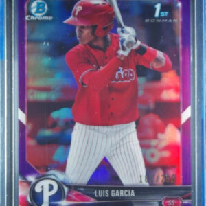2018 Bowman Luis Garcia SN250 #BCP75 Phillies Chrome Prospects Purple Refractor