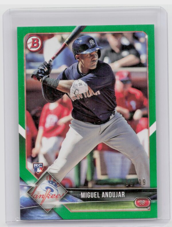 2018 Bowman Miguel Andujar Green /99 #75 Yankees