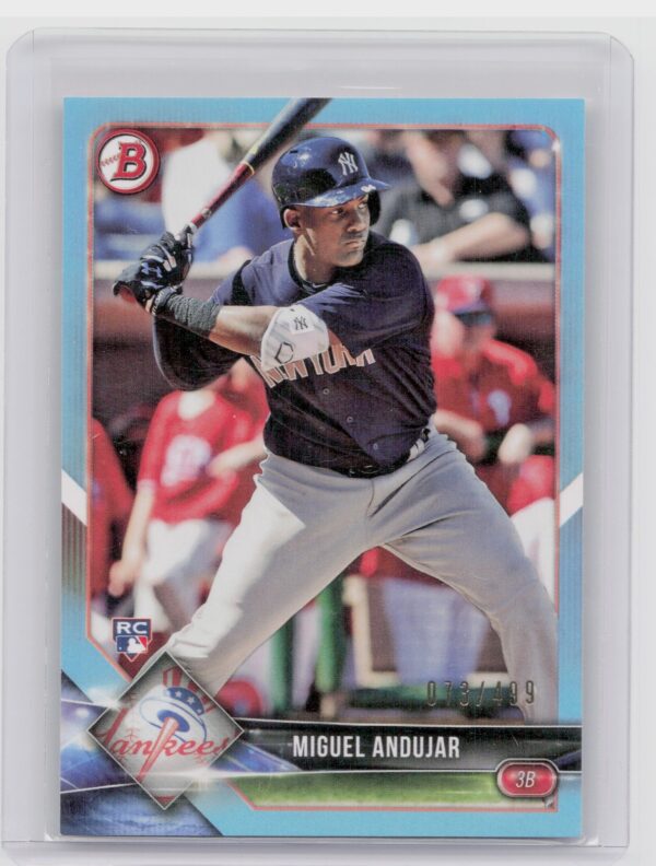 2018 Bowman Miguel Andujar Sky Blue /499 #75 Yankees