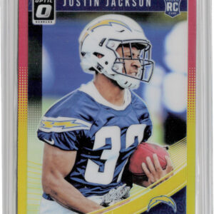 2018 Donruss Optic Justin Jackson Red and Yellow #111 Chargers