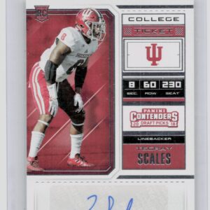 2018 Panini Contenders Draft Picks Tegray Scales AU #276 Hoosiers