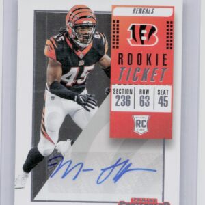 2018 Panini Contenders Malik Jefferson AU RC #322 Bengals