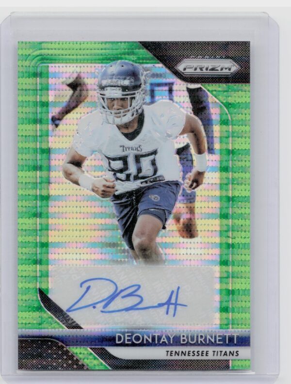 2018 Panini Prizm Deontay Burnett AU #RA-DB Titans Rookie Autographs Prizm Neon
