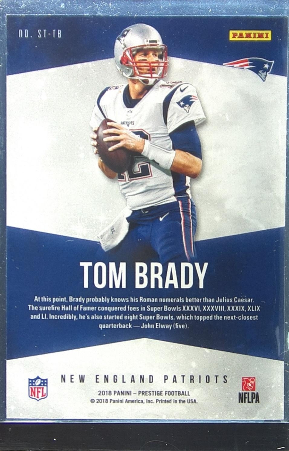 2018 Prestige Tom Brady #ST-TB Patriots Stars of the NFL - Image 3