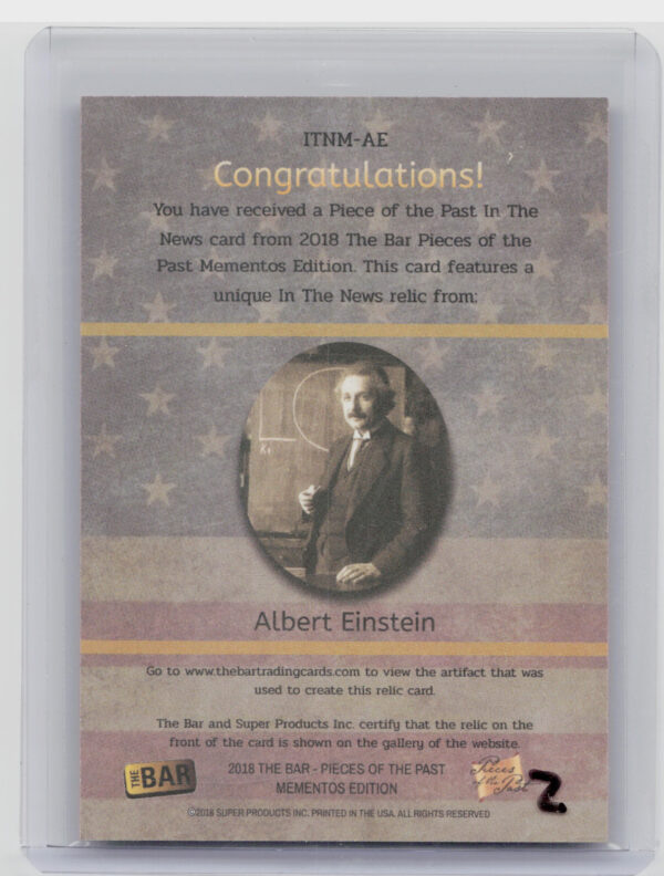 2018 The Bar Pieces of the Past Momentos Edition:  Albert Einstein - Image 3