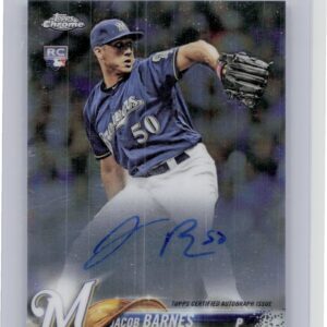 2018 Topps Chrome Jacob Barnes AU #RA-JBA Brewers Rookie Autographs