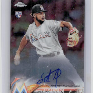 2018 Topps Chrome Sandy Alcantara AU #RA-SA Marlins Rookie Autographs