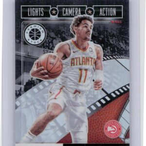 2019-20 Hoops Premium Stock Trae Young #22 Hawks Lights Camera Action Holo