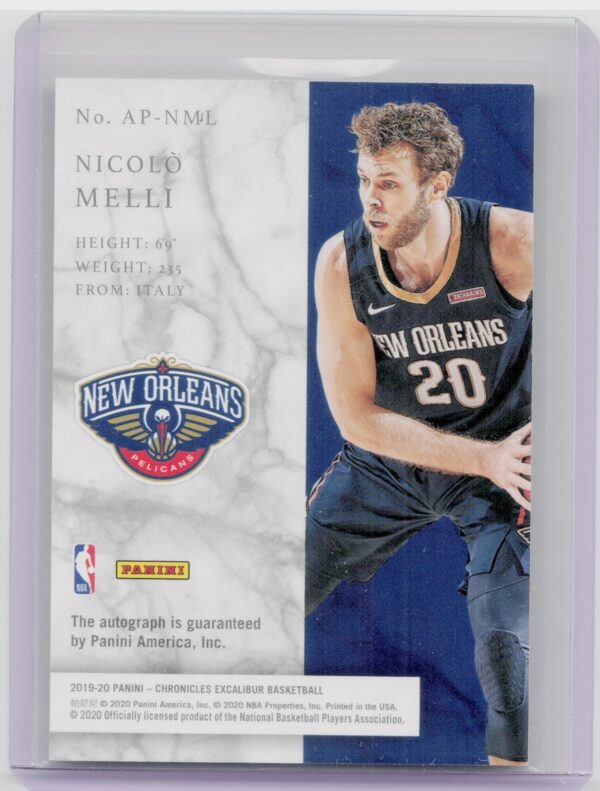 2019-20 Panini Chronicles Nicolo Melli AU #AP-NML Pelicans Apprentice Signatures - Image 3