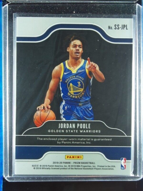 2019-20 Panini Prizm Jordan Poole MEM #SS-JPL Warriors Sensational Swatches - Image 3