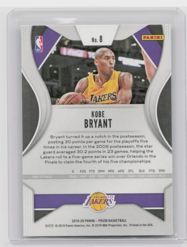 2019-20 Prizm Kobe Bryant #8 Lakers - Image 3