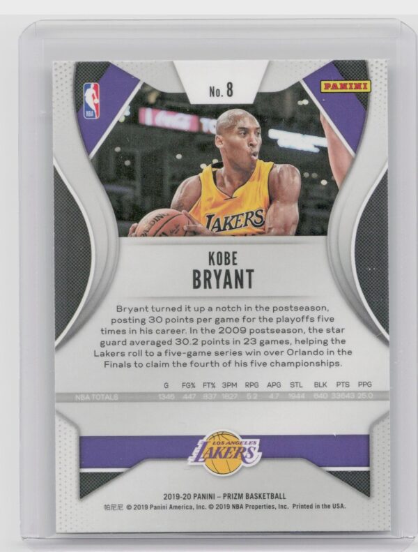 2019-20 Prizm Kobe Bryant #8 Lakers - Image 3