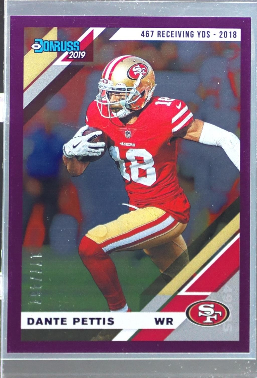 2019 Donruss Dante Pettis Season Stat Line /467 #225 49ers