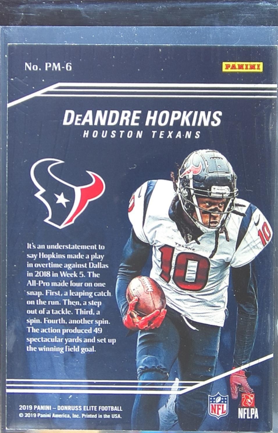 2019 Donruss Elite DeAndre Hopkins #PM-6 Texans Playmakers - Image 3