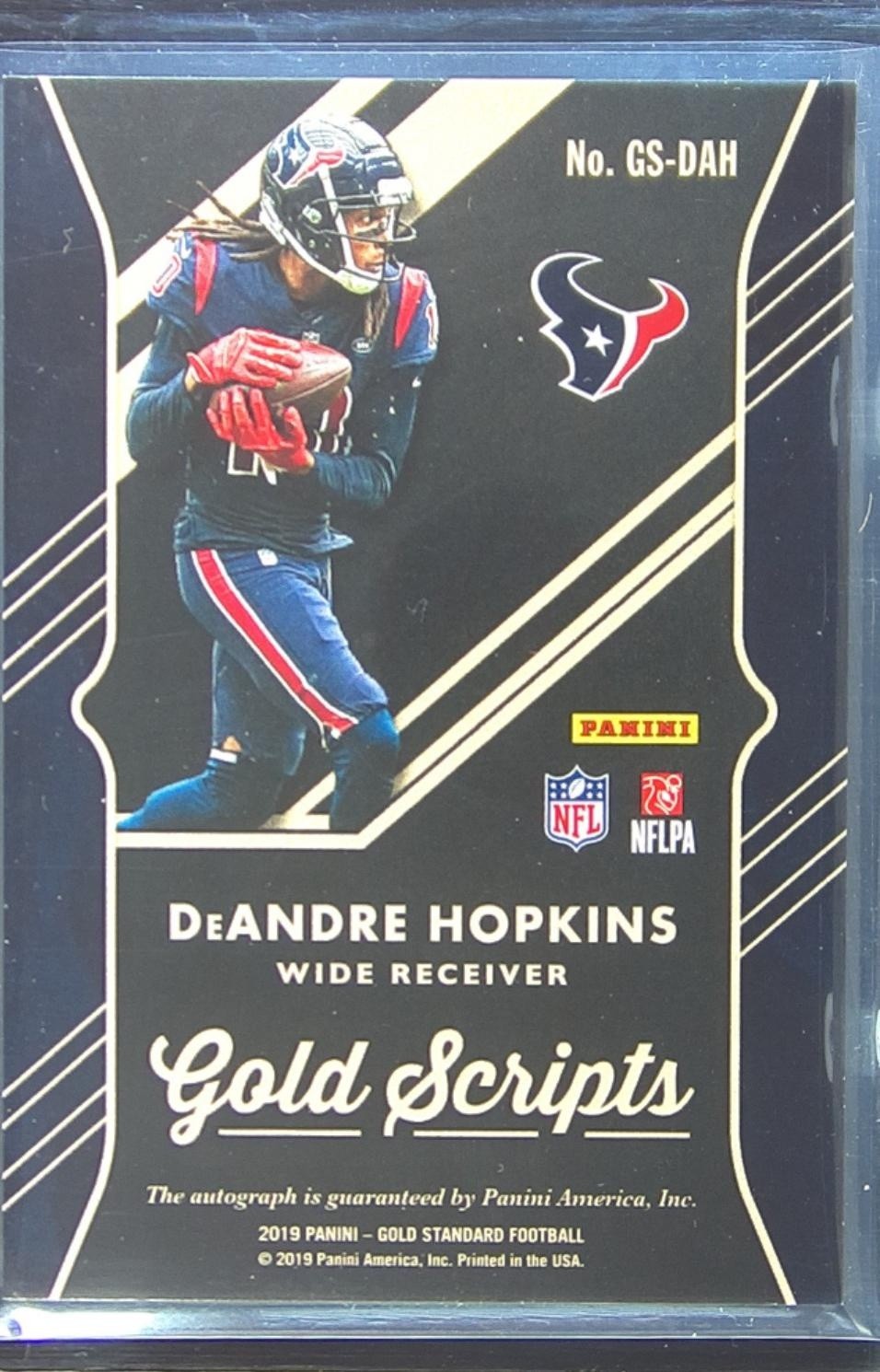 2019 Gold Standard DeAndre Hopkins Auto /25 #GS-DAH Texans Gold Scripts Platinum - Image 3