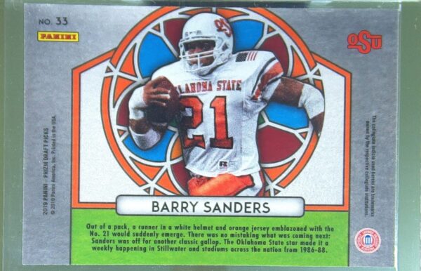 2019 Prizm Draft Picks Barry Sanders #33 Cowboys - Image 3