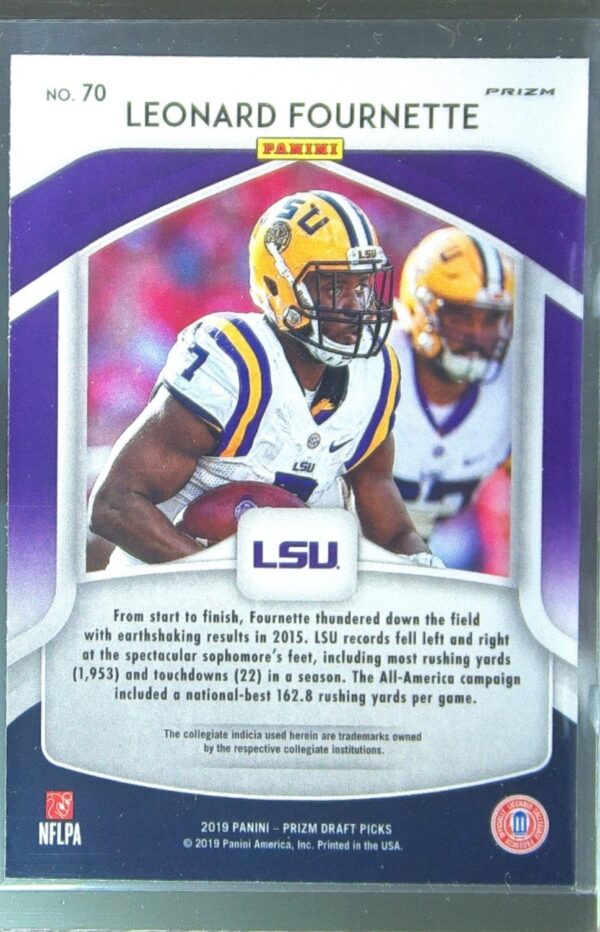 2019 Prizm Draft Picks Leonard Fournette Prizms Purple #70 Tigers - Image 3