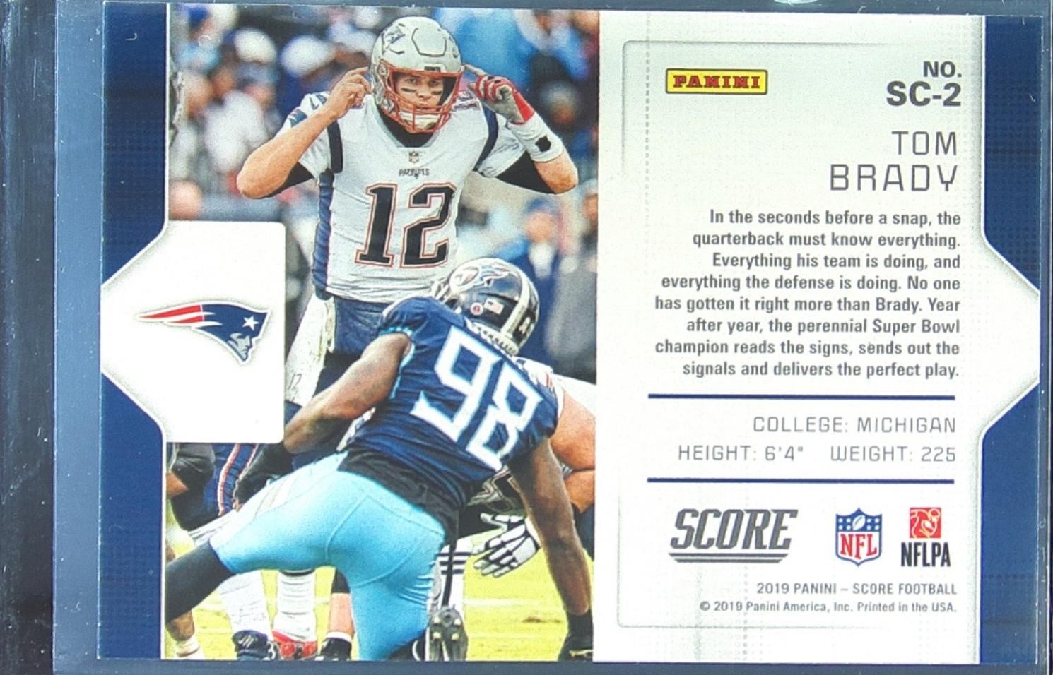 2019 Score Tom Brady #SC-2 Patriots Signal Callers - Image 3