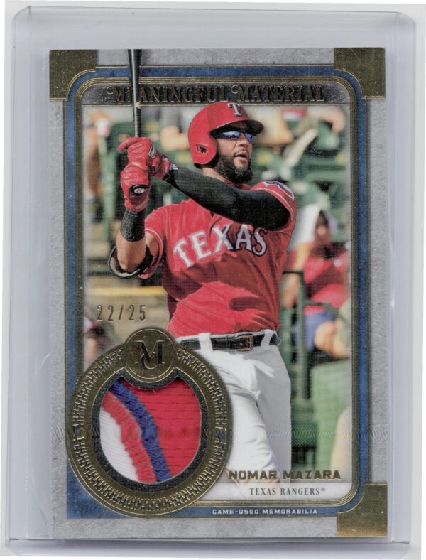 2019 Topps Museum Collection Nomar Mazara SN25 MEM #MMR-NM Rangers Meaningful Ma