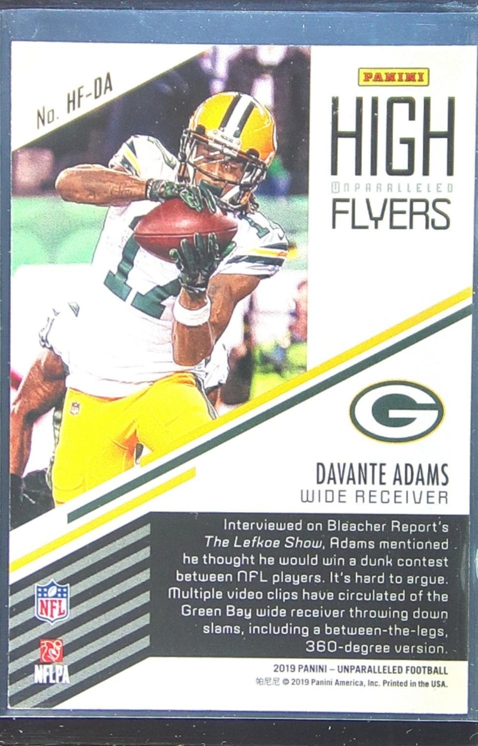 2019 Unparalleled Davante Adams #HF-DA Packers High Flyers - Image 3