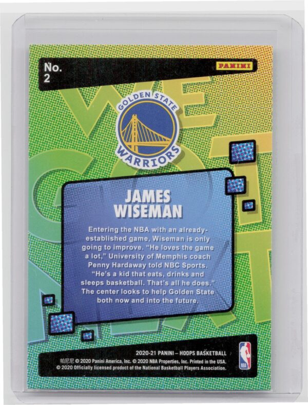 2020-21 Hoops James Wiseman #2 Warriors We Got Next - Image 3