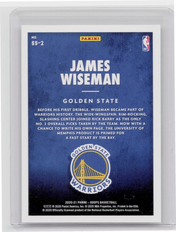 2020-21 Hoops James Wiseman #SS-2 Warriors Now Playing - Image 3