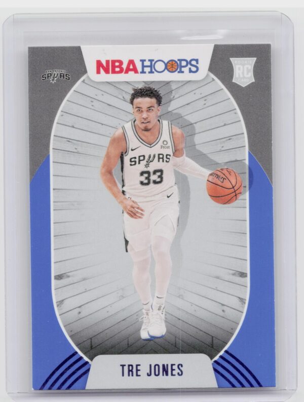 2020-21 Hoops Tre Jones Purple Rookie RC #208 Spurs