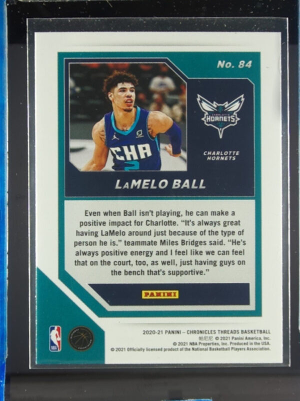 2020-21 Panini Chronicles LaMelo Ball RC #84 Hornets - Image 3
