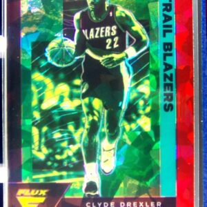 2020-21 Panini Flux Clyde Drexler Red Cracked Ice #187 Blazers