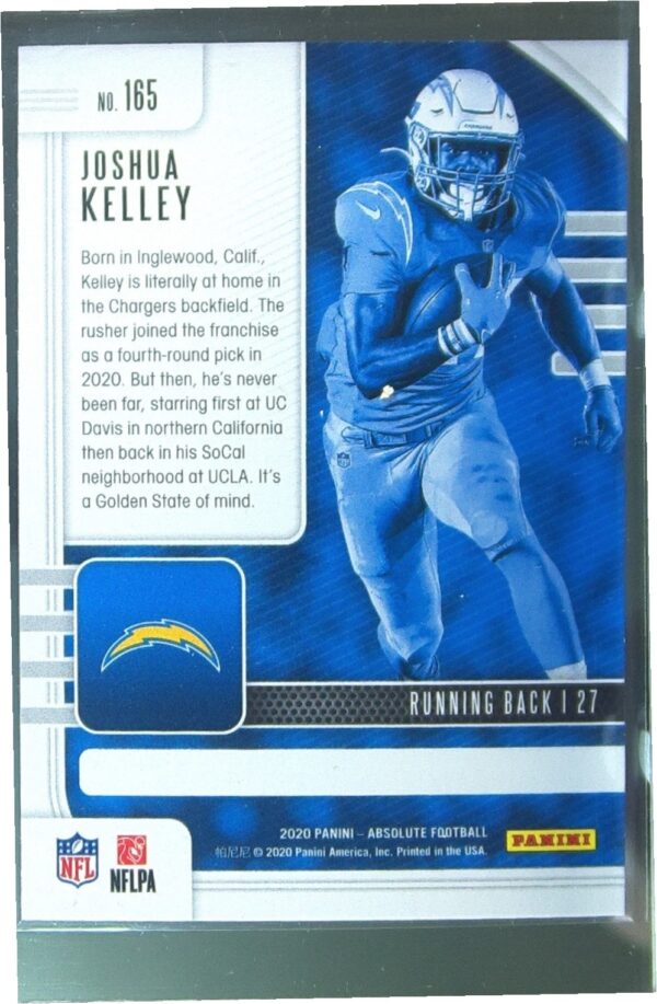 2020 Absolute Joshua Kelley Retail RC #165 Chargers - Image 3