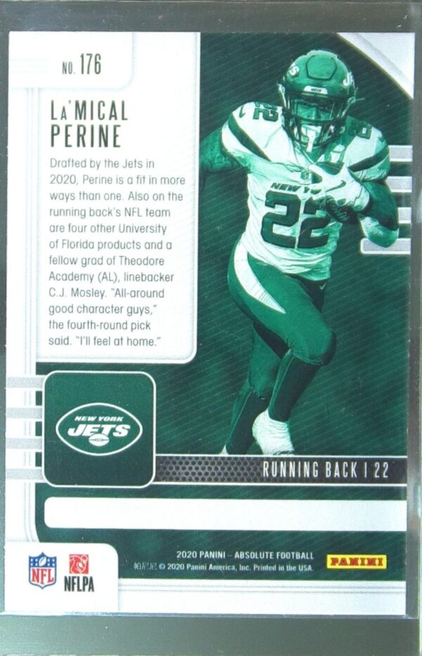2020 Absolute La'Mical Perine Retail RC #176 Jets - Image 3