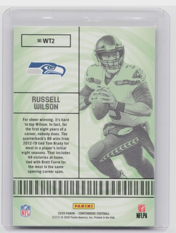 2020 Contenders Russell Wilson #WT2 Seahawks Winning Ticket Ruby - Image 3