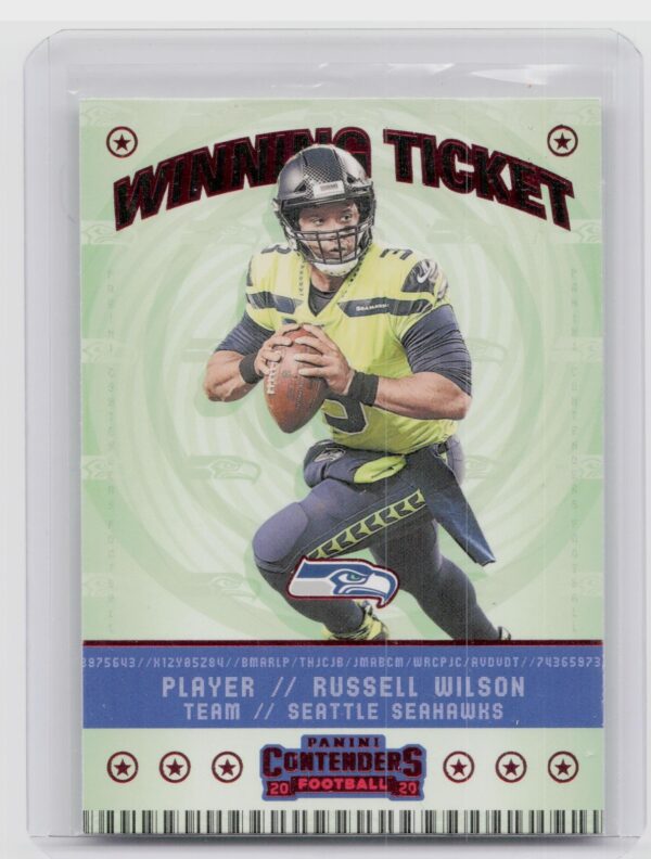 2020 Contenders Russell Wilson #WT2 Seahawks Winning Ticket Ruby