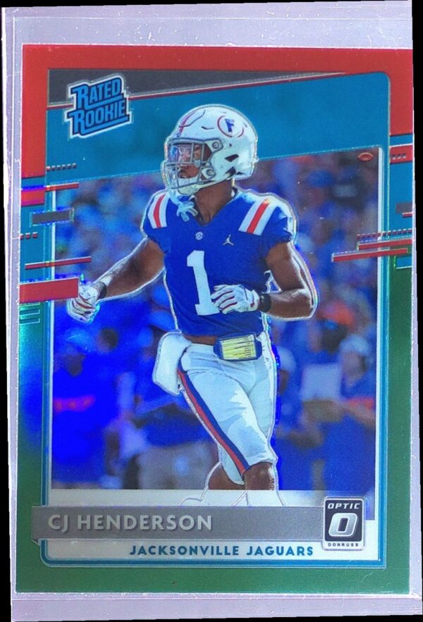 2020 Donruss CJ Henderson RC #P-348 Jaguars Optic Preview Red and Green