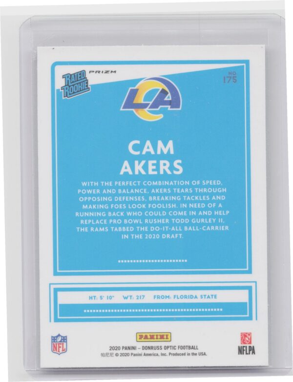 2020 Donruss Optic Cam Akers Blue Scope #175 Rams - Image 3