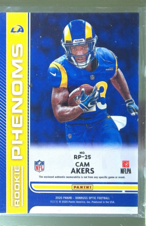 2020 Donruss Optic Cam Akers JSY RC #RP-25 Rams Rookie Phenoms - Image 3