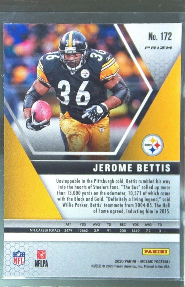 2020 Mosaic Jerome Bettis Prizm Reactive Green #172 Steelers - Image 3