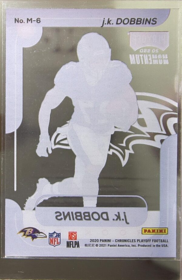 2020 Panini Chronicles J.K. Dobbins RC #M-6 Ravens Playoff Momentum SSD Rookies - Image 3