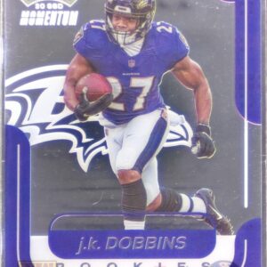 2020 Panini Chronicles J.K. Dobbins RC #M-6 Ravens Playoff Momentum SSD Rookies