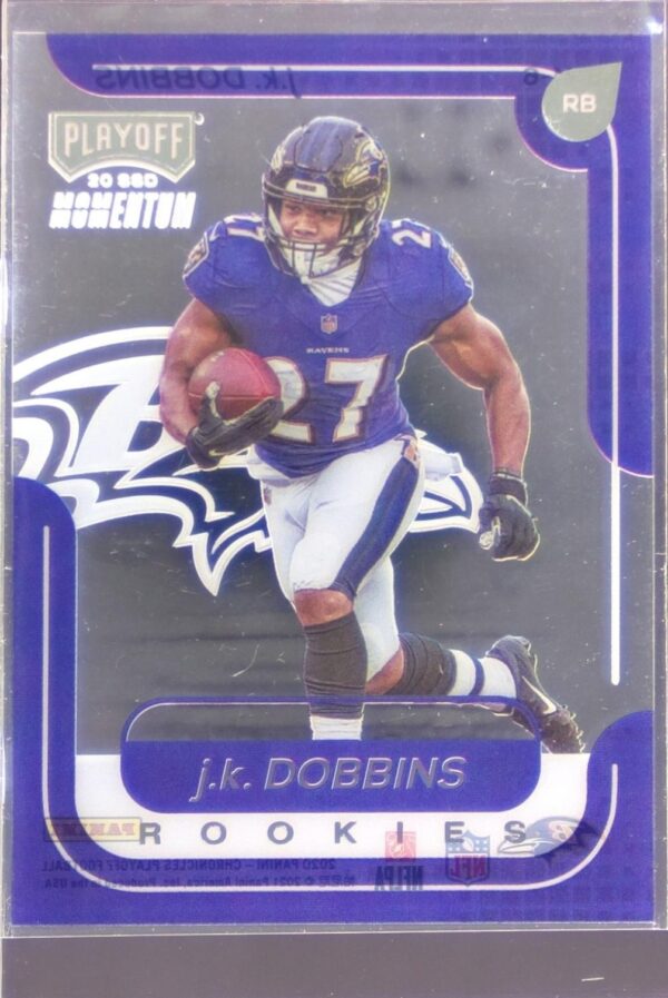 2020 Panini Chronicles J.K. Dobbins RC #M-6 Ravens Playoff Momentum SSD Rookies