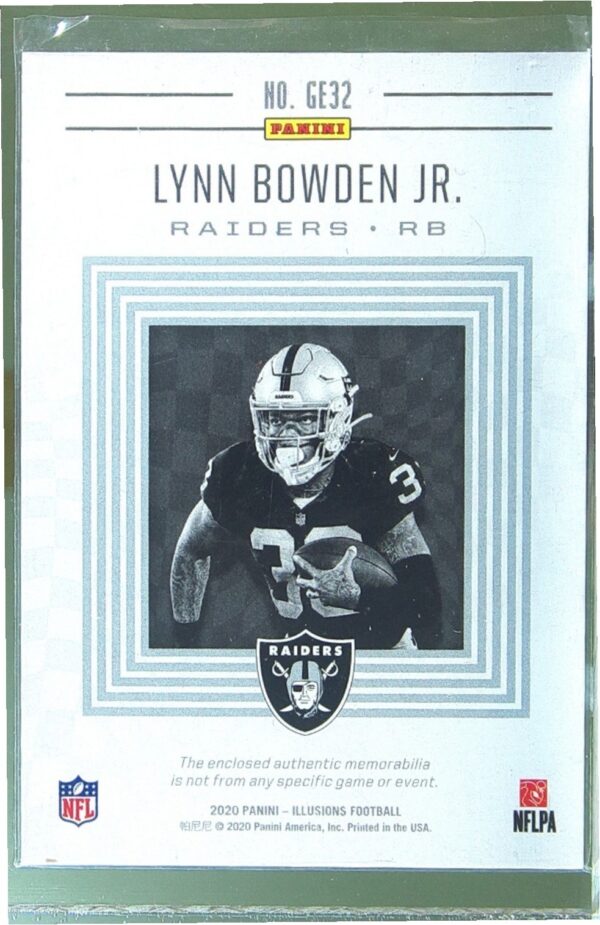 2020 Panini Illusions Lynn Bowden Jr. JSY #GE32 Raiders Great Expectations - Image 3