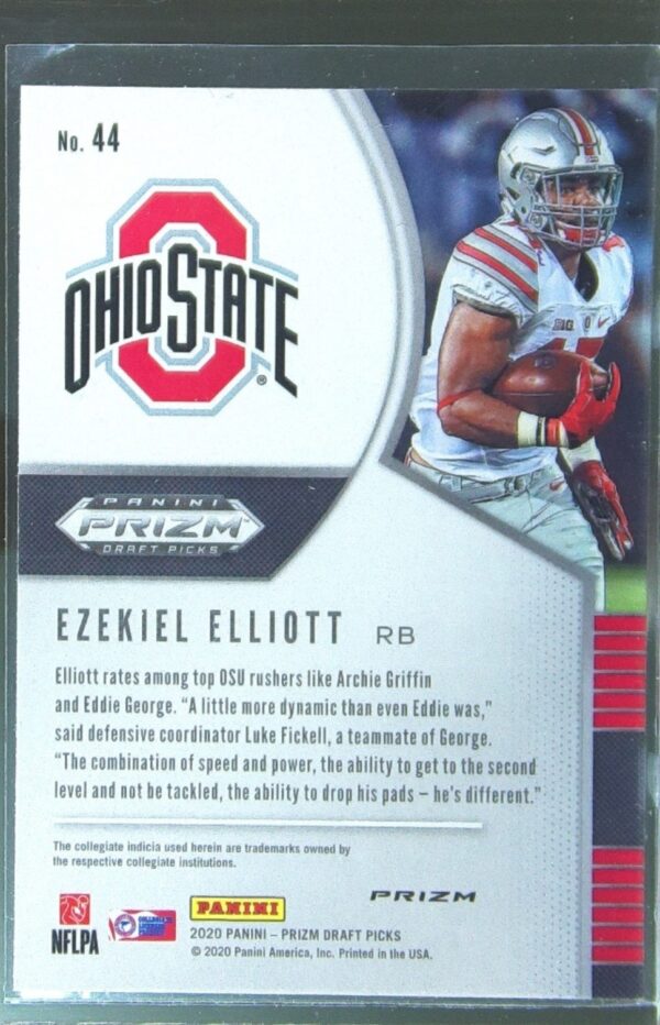 2020 Prizm Draft Picks Ezekiel Elliott Prizms Silver #44 Buckeyes - Image 3