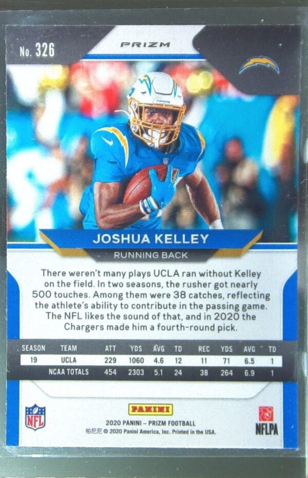 2020 Prizm Joshua Kelley Prizm Pink RC #326 Chargers - Image 3