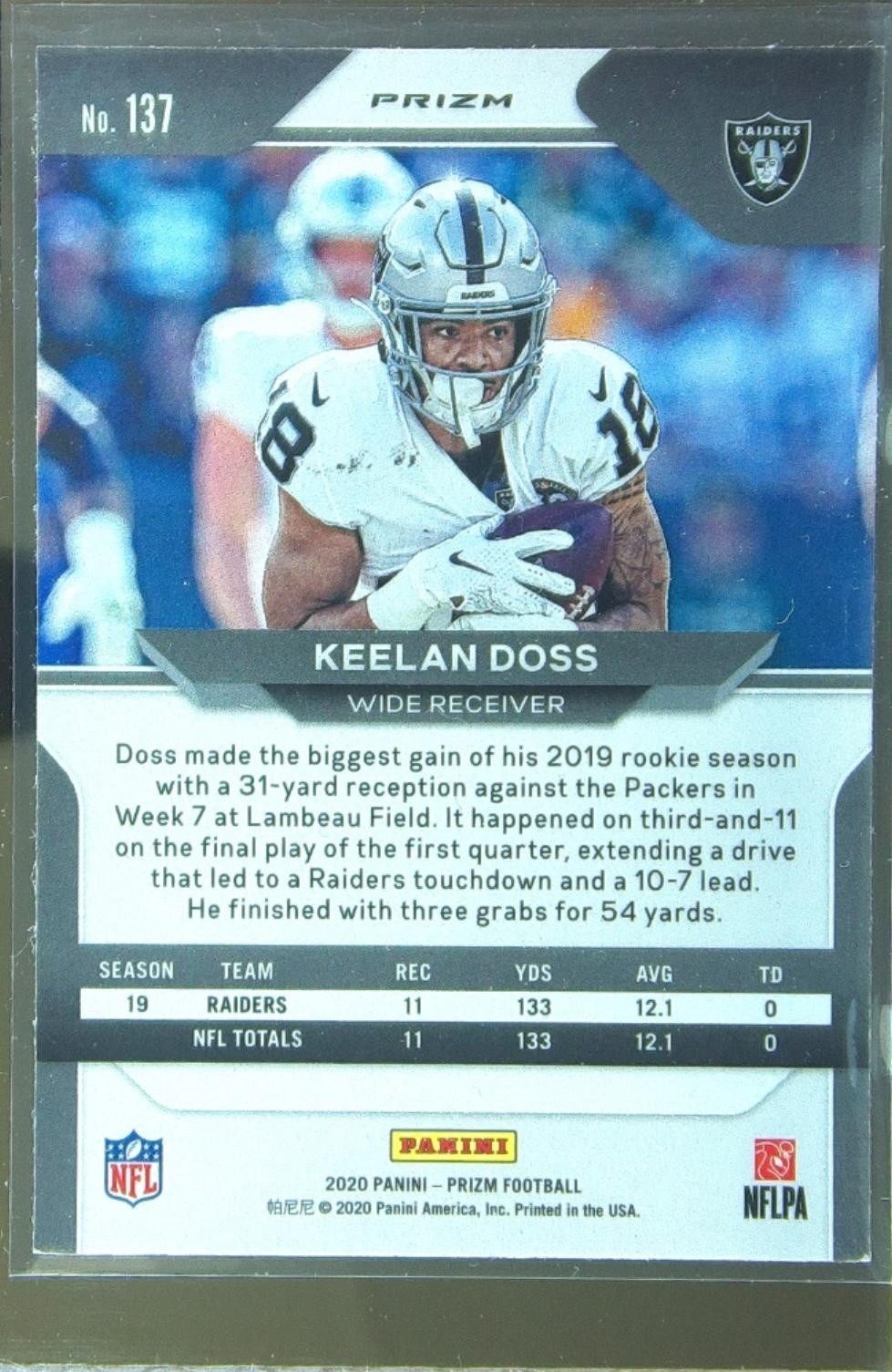 2020 Prizm Keelan Doss Prizm Disco #137 Raiders - Image 3