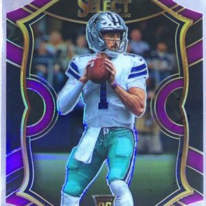 2020 Select Ben DiNucci Purple Prizm Die Cut RC #99 Cowboys