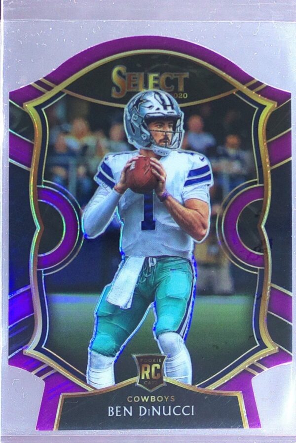 2020 Select Ben DiNucci Purple Prizm Die Cut RC #99 Cowboys